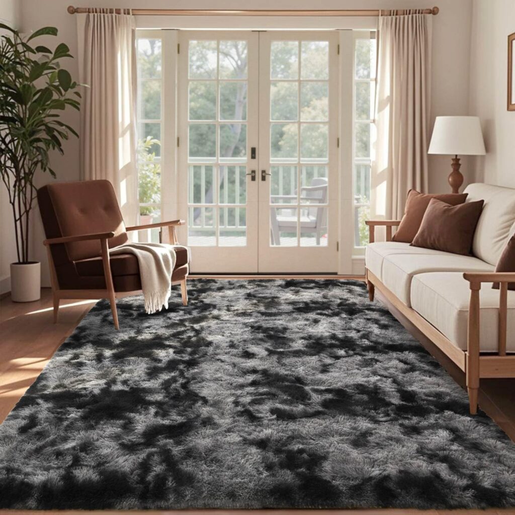 6x9 Ft Large Shag Rugs for Living Room Decor, Tie-Dyed Ultra Soft Fluffy Furry Area Rugs for Bedroom Indoor Floor, Aesth
