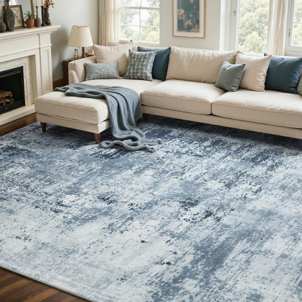 6x9 Ft Large Area Rugs for Living Room, Soft Non-Slip Washable Rugs Modern Abstract Pattern Carpet for Bedroom Indoor Fl