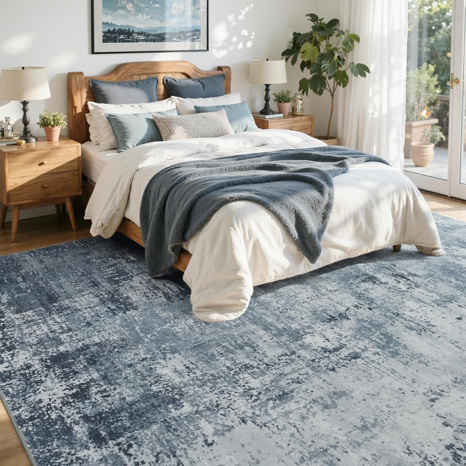 b0g1t3fsyp 3 6x9 Ft Large Area Rugs for Living Room, Soft Non-Slip Washable Rugs Modern Abstract Pattern Carpet for Bedroom Indoor Fl