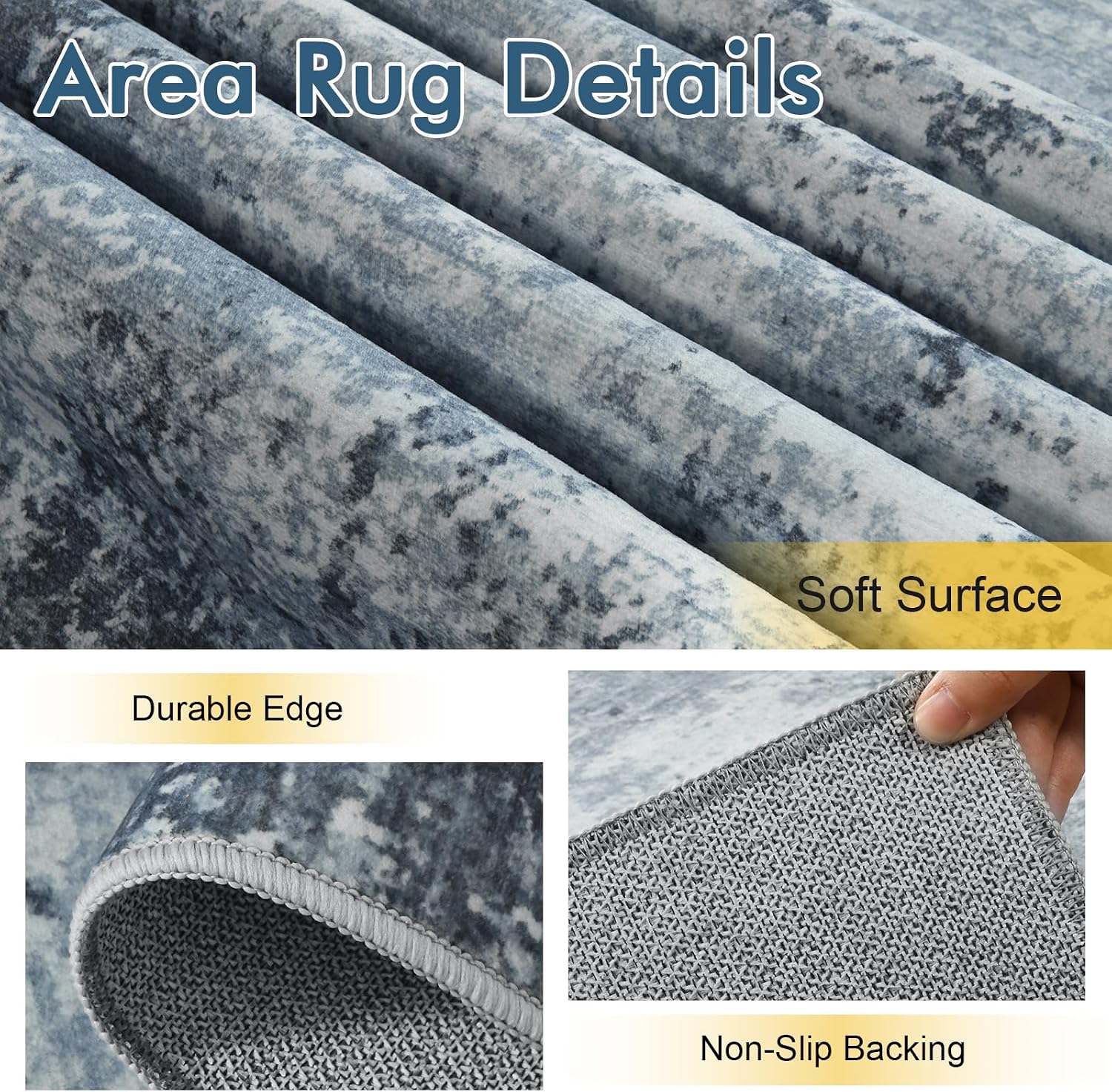 b0g1t3fsyp 5 6x9 Ft Large Area Rugs for Living Room, Soft Non-Slip Washable Rugs Modern Abstract Pattern Carpet for Bedroom Indoor Fl