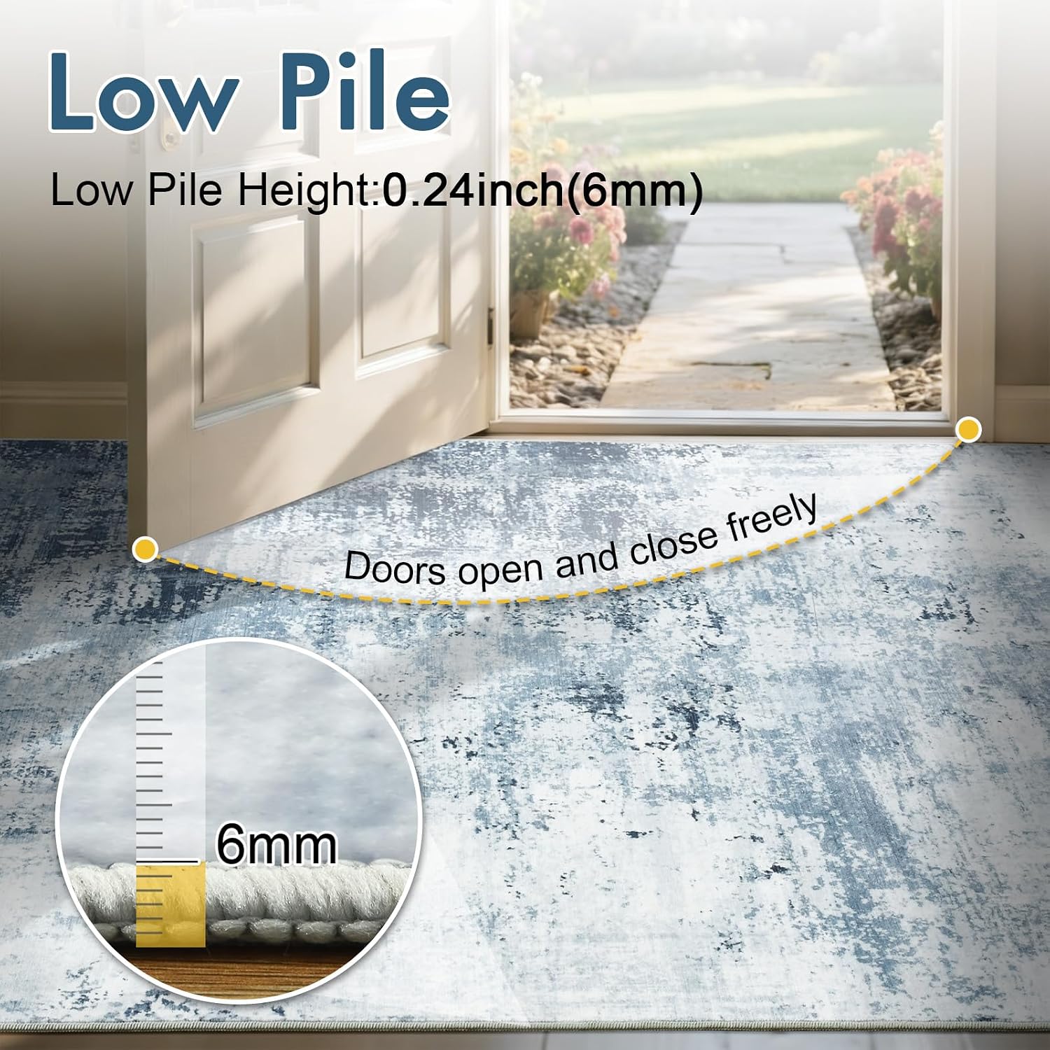 b0g1t3fsyp 8 6x9 Ft Large Area Rugs for Living Room, Soft Non-Slip Washable Rugs Modern Abstract Pattern Carpet for Bedroom Indoor Fl
